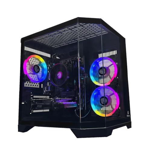 NitroPC - PC Gaming Fortgeschritten Silber Plus V2 (AMD Ryzen 5 5500 3.6 GHz, RX 6600 8GB, RAM 16GB, M.2 1TB, Windows 11, RGB-Beleuchtung, WiFi) Desktop-PC, Gaming-PC (Schwarz) von NitroPC