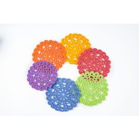 Gestrickte Tassenuntersetzer Aus Spitze, 6Er-Set, Handgefertigte Gestrickte Untersetzer, Gehäkelte Runde Tassenuntersetzer, Wohndekoration Gestrickte Tassenuntersetzer Aus Spitze, 6Er-Set, Handgefertigte Gestrickte Untersetzer, Gehäkelte Runde Tassenuntersetzer, Wohndekoration von NittyNataShop