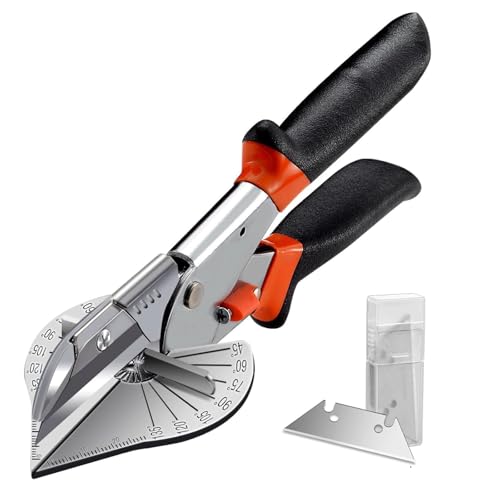 Nityunn Multi-Winkel Gehrungsschere, 45-135 Grad Schneidwerkzeug, Multifunktionale Kabelkanal-Schere für PVC, Holz, Kunststoff, mit 2 Ersatzklingen von Nityunn
