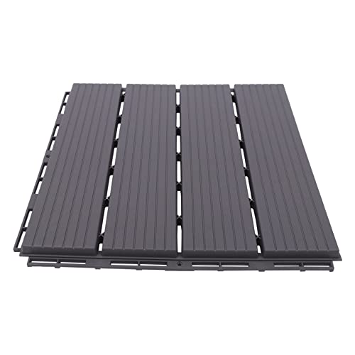 22 Kunststoff Verbundplatten für Terrassendecks, Ineinandergreifende Terrassendielen, Bodenfliesen, Balkonbeläge für Balkone, Gärten, Hinterhöfe und Verschiedene Außenbereiche, 30 x 30 cm von NiuLifeya