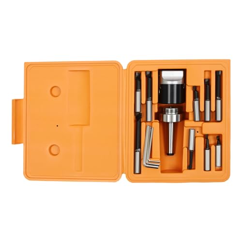 Bohrkopf Set, MT2 F1-9 Bohrkopf mit Präzisionsverstellung, mit Neun Austauschbaren Bohrstangen (10–125 mm) mit Anpassbaren Schnittstellen und Aufbewahrungsbox, Geeignet für Fräs und Bohrmaschinen von NiuLifeya