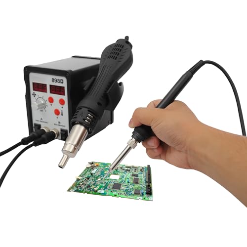 Heißluft Lötstation, 750W Heißluft Lötstation, Entlötstation mit 3 Luftdüsen, Temperaturregelung 200–480 °C, 8 Geschwindigkeitsstufen, LED Temperaturanzeige, Rework Station zum Entlöten und Löten Heißluft Lötstation, 750W Heißluft Lötstation, Entlötstation mit 3 Luftdüsen, Temperaturregelung 200–480 °C, 8 Geschwindigkeitsstufen, LED Temperaturanzeige, Rework Station zum Entlöten und Löten von NiuLifeya