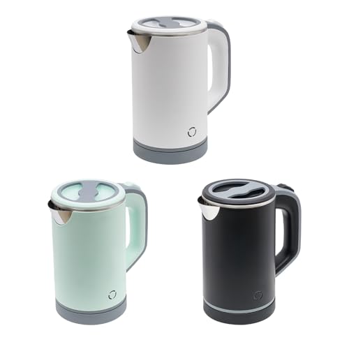 Mini Wasserkocher 0,8L, Tragbarer Edelstahl Wasserkocher mit Abnehmbarem Deckel, 600W Schnellkochfunktion, Automatische Abschaltung, Kompakt für Reisen, Wohnungen, Studentenwohnheime (Weiß) von NiuLifeya