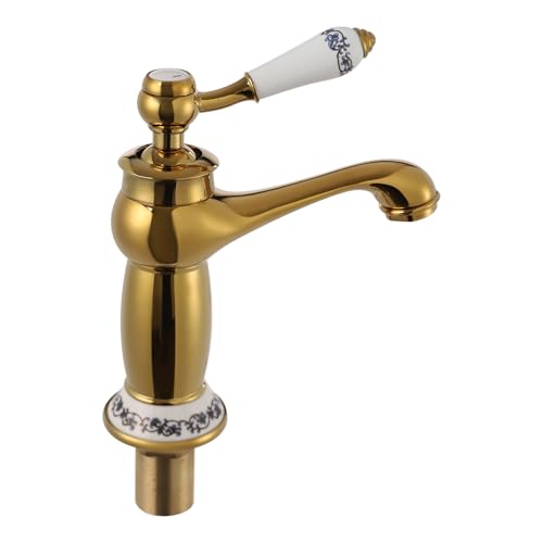 Oldtimer Waschbeckenarmatur aus Messing, Antike Keramikarmaturen aus Messing, Oldtimer Waschbeckenarmaturen, Oldtimer Badarmaturen mit Einhebelmischer für Haushalte, Hotels, Bäder in Bürogebäuden von NiuLifeya