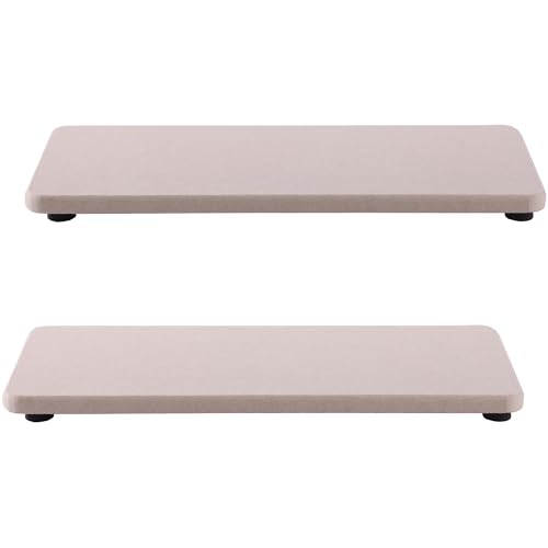 NiuYichee 2 x Badezimmer-Waschbecken-Tabletts (22 x 8 cm), Kieselgur-Untersetzer, Küchenseifenablage, wasserabsorbierender Stein für Handseife, Pflanzen und Kosmetikflaschen im modernen Zuhause von NiuYichee