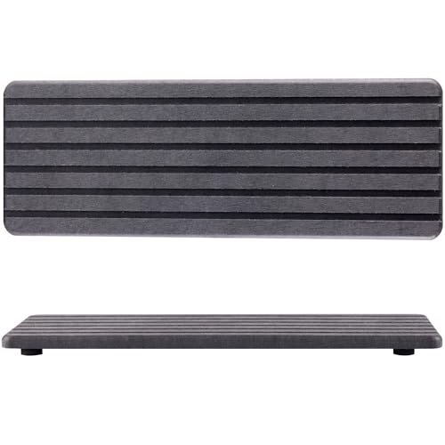 NiuYichee 2 Stück wasserabsorbierende Kieselgur-Untersetzer mit Rillen (30,5 x 10,2 cm), wasserabsorbierender Stein für Handseife, Tassen, Getränkeflaschen, Pflanzen und Kosmetikflaschen von NiuYichee