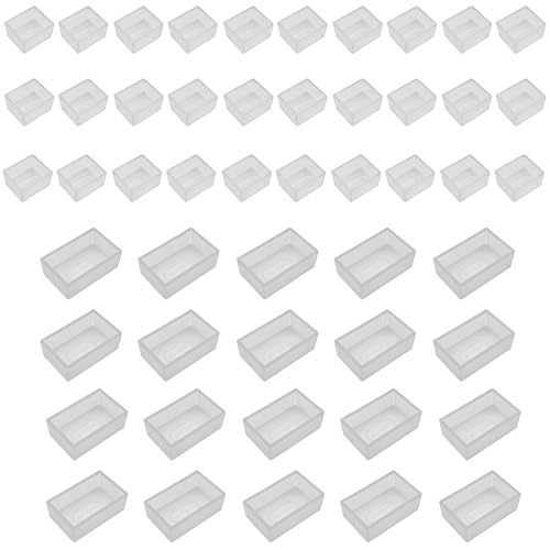 Niuhong 50 Pcs Leere Aquarell Pfannen Leer Wasserfarbe Aquarellfarben Palette Wasserfarben Farbpfannen Aquarellöle Malpigmente Kunst Zeichnungs Zubehör (Halbe Pfannen + Volle Pfannen) (Transparent) von Niuhong