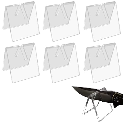 Niuhong 6 Pcs Klare Acryl Messer-Display Dolch Fester Ständer Messer Sammlung Ständer Messerhalter Messerständer Transparent Schwertständer Messer-Display Ausstellung Präsentation (A) von Niuhong