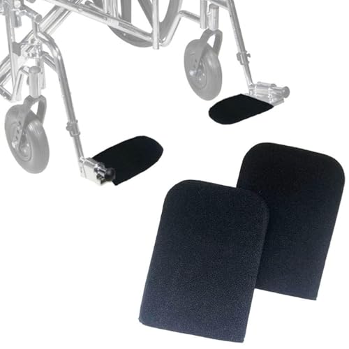 Niuhong Rollstuhl Fußstützenbezüge Ältere Rollstuhl Fußabdeckung Fußstützenpolster Neopren Rollstuhl Rollstuhl Fußstützenabdeckung Verhinderung Kratzern Rutschfeste Rollstuhl Zubehör (schwarz) von Niuhong