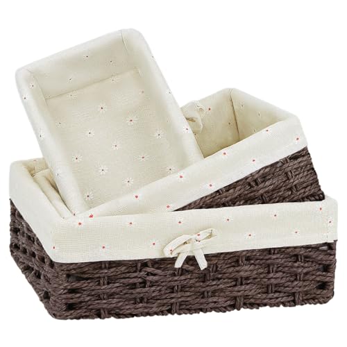 Niuny Korb Aufbewahrung Aufbewahrungskorb Geflochten Brötchenkorb 3Stk Geschenkkorb Klein Set Aufbewahrungsbox Rattan mit Innenfutter Deko Brotkorb Geflochten für Wohnzimmer Servieren Von Gebäck Niuny Korb Aufbewahrung Aufbewahrungskorb Geflochten Brötchenkorb 3Stk Geschenkkorb Klein Set Aufbewahrungsbox Rattan mit Innenfutter Deko Brotkorb Geflochten für Wohnzimmer Servieren Von Gebäck von Niuny