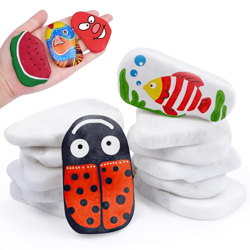 Niuny Steine zum Bemalen 12Stk 5-8cm Flache Steine Bemalen Set Kinder Dekosteine Weiß Glatte Kieselsteine zum Bemalens Flach Naturstein Malsteine Marmorkies Weiß für Bunte Malerei Dekoration Basteln Niuny Steine zum Bemalen 12Stk 5-8cm Flache Steine Bemalen Set Kinder Dekosteine Weiß Glatte Kieselsteine zum Bemalens Flach Naturstein Malsteine Marmorkies Weiß für Bunte Malerei Dekoration Basteln von Niuny