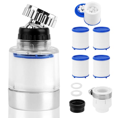 Niuny Wasserfilter Wasserhahn Filter Wasserhahnfilter für Trinkwasser Kalkfilter Wasserhahn Entkalker Aufsatz 360° Drehbaren Water Filter Tap mit Austauschbar Filterelement für Bad Küche Spüle von Niuny
