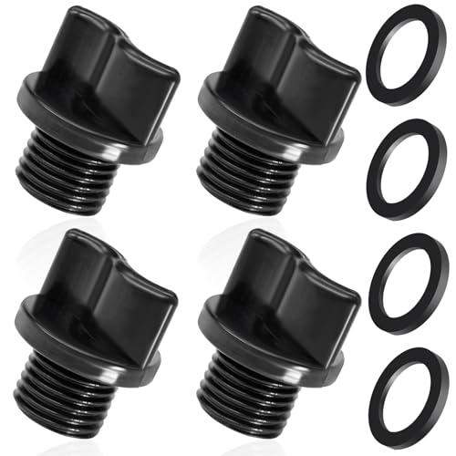 Niuohoy Poolpumpen-Ablaufstopfen mit O-Ring R0446000, Abflussstopfen für Pool-Spa-Heizung, kompatibel mit Zodiac Jandy-Pumpen, Polaris-Booster-Pumpe und Wasseraufbereitungssystem (schwarz), 4 Stück von Niuohoy