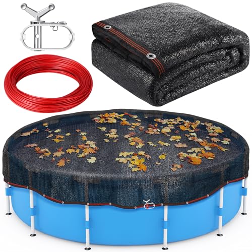 Runde Laubabdeckung für oberirdische Pools, 70 cm, langlebig, schwarz, Sicherheitsgitter mit Seilwinde und Kabel mit Seilwinde und Kabel für Blätter und Schmutz für runde Pools von 6,2 m Runde Laubabdeckung für oberirdische Pools, 70 cm, langlebig, schwarz, Sicherheitsgitter mit Seilwinde und Kabel mit Seilwinde und Kabel für Blätter und Schmutz für runde Pools von 6,2 m von Niuyhe