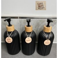 Nachfüllbarer Shampoo Conditioner Duschgel Spender Flaschen - Stilvoll & Umweltfreundlich Badorganisation Stilvolle Badaccessoires von Nivalhome
