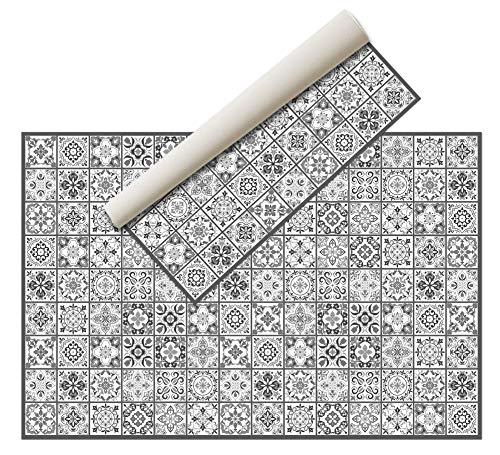 Nivellpublicitari Hydraulischer Vinylteppich (300 x 200 cm, Schwarz-Grau) - Küchenteppich - Badezimmerteppich - Rutschfester Essteppich - Schlafzimmerteppich - Schwamm- PVC-Boden von Nivellpublicitari