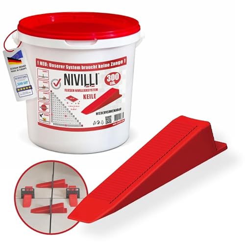 Nivilli KEILY - 300x Keile. Zangenloses Profi Nivelliersystem. Verlegehilfe Fliesen. DAS BESTE ZUM GÜNSTIGEN PREIS! Keile passend zu Nivilli Keily Laschen von Nivilli