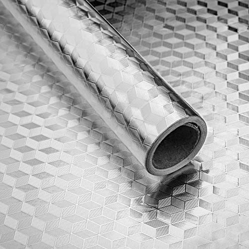Niviy Aluminium Folie Aufkleber Küchen Selbstklebende Küchenfolie Hitzebeständig Tapete Öl-Resistent Wasserdicht Anti-Schimmel DIY Möbel Folie für Küchen, Schrank, Möbel,Tische 40X500cm von Niviy