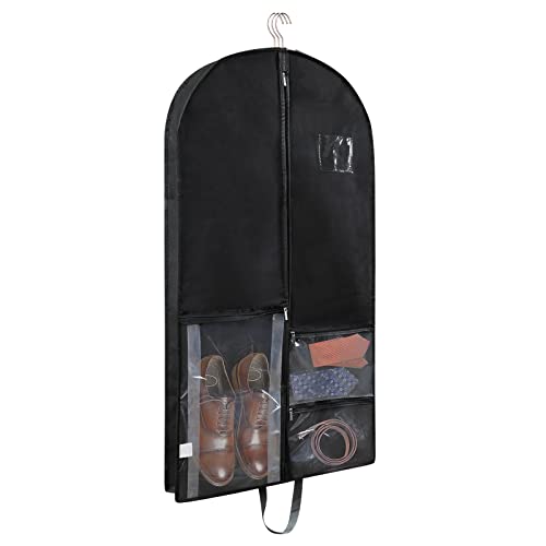 Niviy kleidersack 1X Multifunktionale Kleidersäcke Anzug 10x60x110cm Schwarz Wasserdicht Mit Fenster Faltbare Reise Anzugtasche,Für Anzüge Kleider Mäntel Sakkos Anzugsack Premium Kleiderhülle von Niviy