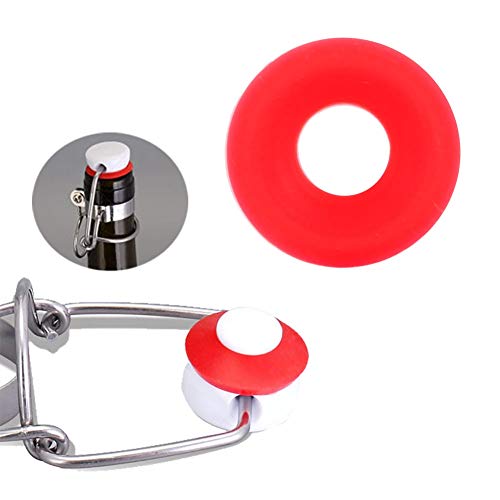 Neue Silikonkautschukkappe Swing Top Bottle Washer Dichtung Rot/Weiß 25 Stück (Rot) Silikondichtungen für Swing Flip Top Bottle Home Brew Bierflaschendichtungen von Nivvity