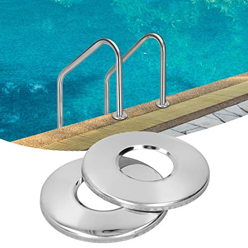 Nivvity Platte für Pool- oder Spa-Handlauf, Leiterrohr-Pool-Handlauf-Ersatzteile, Korrosions-Edelstahl-Finish, 2er-Set von Nivvity