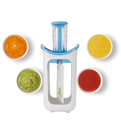 Squeeze Station, Fruchtpüree-Füller, Fruchtpüree-Quetschstation, Tragbare Kinder Obstpüree Squeezer Lebensmittelbeutel Food Masher Kinder Squeeze Station für die Küche zu Hause(Blau) von Nivvity