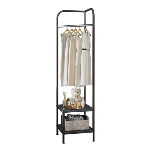 Niwugady Garderobenständer Metall Eckgarderobe, 2 in 1 Kleiderständer, freistehender Garderobenständer 42 x 42 x 190 cm für Flur, Wohnzimmer, Schlafzimmer von Niwugady