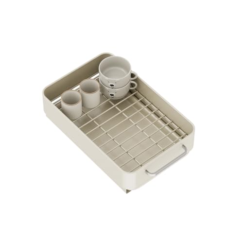 Niwugady Teleskopschublade, Küche Ausziehbare Schublade aus Edelstahl, Schubladen Aufbewahrung Regal für Zuhause/Küche/Badezimmer/Wohnzimmer, 39X 25X10 cm, Weiß von Niwugady