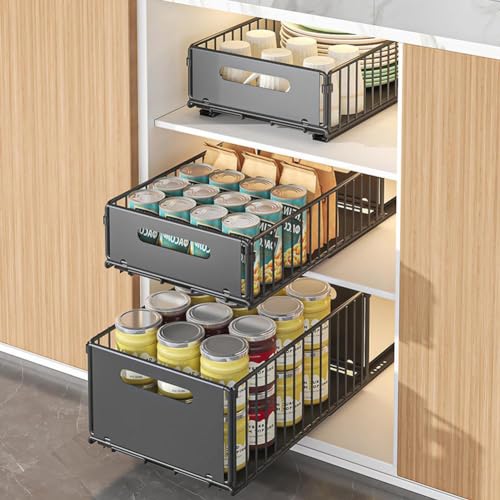 Teleskopschublade, erweiterbar, ausziehbare Schubladen-Aufbewahrungsregale für Küchenschränke, Schubladenregale herausziehbar, kein Bohren und Nageln, schwarz, 2 Stück, 37,5 x 24,5 x 10 cm Teleskopschublade, erweiterbar, ausziehbare Schubladen-Aufbewahrungsregale für Küchenschränke, Schubladenregale herausziehbar, kein Bohren und Nageln, schwarz, 2 Stück, 37,5 x 24,5 x 10 cm von Niwugady