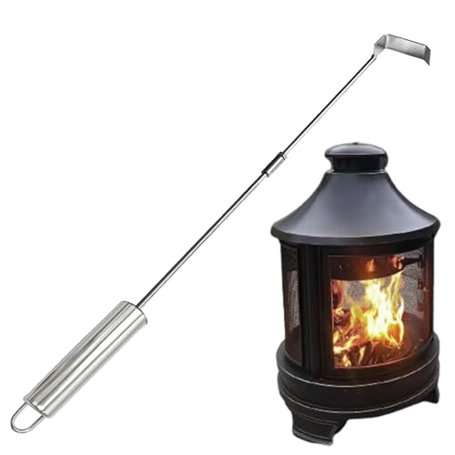 Grill Asche Rake Hacke - Edelstahlkamin Werkzeug, Holzofenreiniger | Länglicher Hitzebeständiger Rake Zum Entfernen Der Asche Im Freien Grill BBQ Pit Campfire Firebox Herd Cooking Accessoires Reinigun von Nixiara