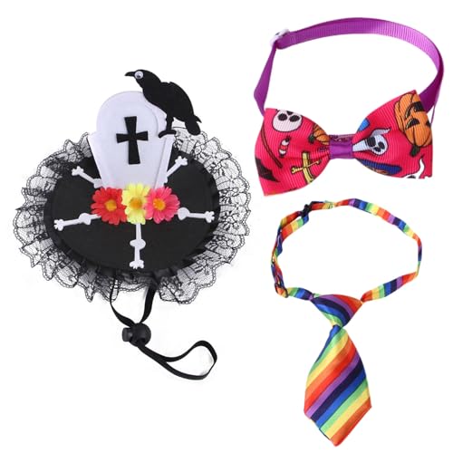 Halloween -Katzenkragen - Katzenzubehör, Hundekostüm | Verwendet Eine Farbenfrohe Krawatte Mit Thematischen Kopfbedeckungen Für Tiere, Einstellbar Halloween -Katzenkragen - Katzenzubehör, Hundekostüm | Verwendet Eine Farbenfrohe Krawatte Mit Thematischen Kopfbedeckungen Für Tiere, Einstellbar von Nixiara