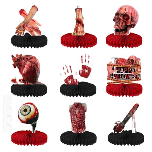 Spooky Halloween -Dekorationen - Tischzentrum, Blutiges Ornament | Horror -Themen -Raum -Requisiten, Gruseliges -Kit Von 9 Teilen Für Partys Mit Mehreren Anwendungen Im Living Setup In Küchenleb Spooky Halloween -Dekorationen - Tischzentrum, Blutiges Ornament | Horror -Themen -Raum -Requisiten, Gruseliges -Kit Von 9 Teilen Für Partys Mit Mehreren Anwendungen Im Living Setup In Küchenleb von Nixiara
