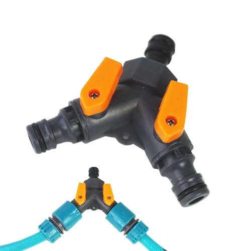 Y Schlauchsplitter - Doppel -Tap -Anschluss, Gartenrohr - -Adapter | Einfach Zu Bedienende 2 -Wege -Kopplung Für Wasserflussregelung, Anhaftung Im Außenschlauch Für Bewässerung, Rasenpflege, G von Nixiara