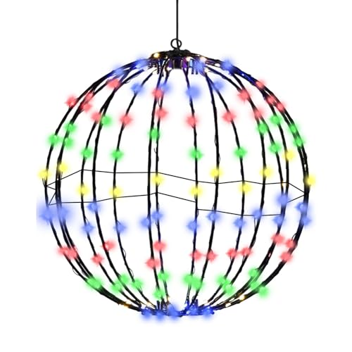 Nixieen Weihnachts-LED-Leuchtkugeln | Weihnachtslichtkugeln im Freien für Bäume | Weihnachtskugellicht für Baum, große Kugel zum Aufhängen, Eisenrahmen, Kugellicht für, Terrasse, Gartendekoration von Nixieen