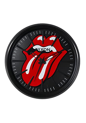 Nixon Rolling Stones Wanduhr in der Farbe Schwarz mit einem Durchmesser von 40cm, C318500400 von Nixon