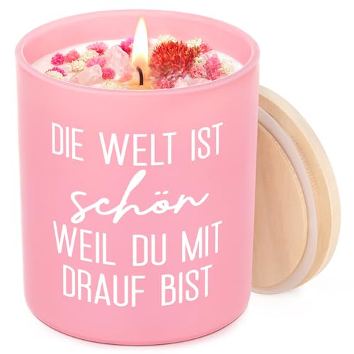 Geschenke für Frauen, Duftkerze - Die Welt ist Schön, Weil du mit Drauf bist, Geschenke für Freundin Schwester Kollegin, Geschenkidee Geburtstag Geschenke für Frauen, Duftkerze - Die Welt ist Schön, Weil du mit Drauf bist, Geschenke für Freundin Schwester Kollegin, Geschenkidee Geburtstag von Niyewsor