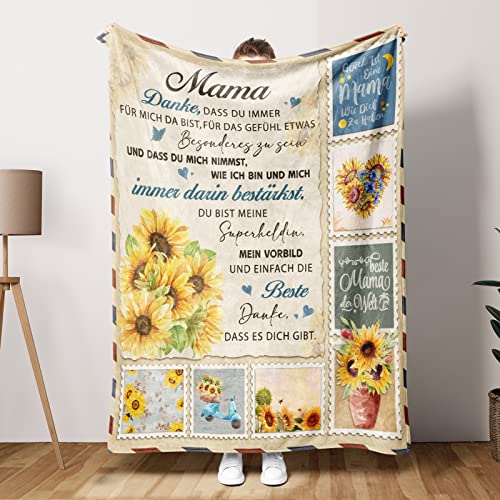 Niyewsor Muttertagsgeschenke für Mama, Flanelldecke Flauschig Mama Geschenk von Tochter Sohn,Geburtstagsgeschenk für Mama, Beste Mama Decke Geschenk, Flanelldecke Geeignet für Muttertag, Weihnachten von Niyewsor