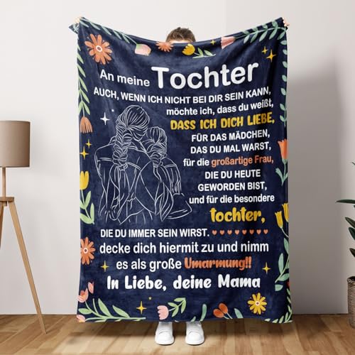 Niyewsor Tochter Geschenke von Mama, Geschenk für Meine Tochter - Flanelldecke Flauschig, Decke für Tochter, Geburtstagsgeschenk Abschluss Geschenke für Tochter, Positive Ermutigung Lanelldecke von Niyewsor