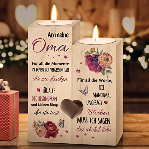 Oma Geschenk, Geschenke für Oma, Kerzenständer Geburtstagsgeschenk für Oma, Geschenkideen für Oma, Personalisierte Sinnvolle Beste Oma Geschenke, Ostern Geschenke, Muttertagsgeschenk für Oma von Niyewsor