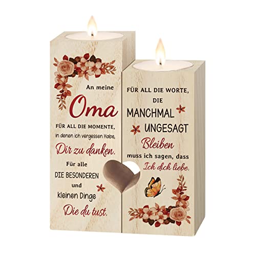 Muttertagsgeschenke für Oma, Kerzenständer - Oma Geschenk, Geschenk Oma Geburtstag von Enkel, Geburtstagsgeschenk für Oma, Beste Oma Geschenke von Niyewsor