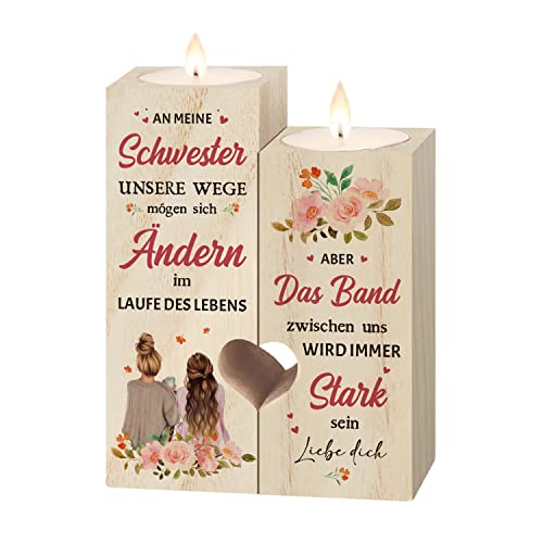 Schwester Geschenk, Kerzenständer-Geschenke für Schwester, Geschenk Schwester Geburtstag, Schwester, Geburtstagsgeschenk für Schwester Schwestern von Niyewsor