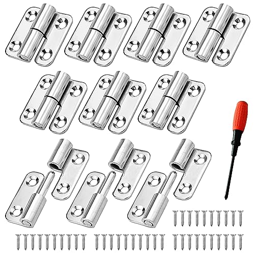 10 Stück Abnehmbares Türscharniere, Edelstahl türscharniere, Edelstahl Abnehmbares Scharnier Tür mit 40 Schrauben und Kreuzschlitzschraubendreher, Türscharniere für Holztüren Linkshänder von Nizirioo