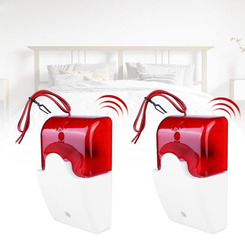 2 Stücke Sound Light Alarm: Nizirioo Verdrahteter Strobe Sirene, Stromausfall Ausfall Schneiden Verlust Alarm, Hochdezibel Taschenalarm mit Blitzlicht, Hochdezibel Einstellbares Alarm(220V) von Nizirioo