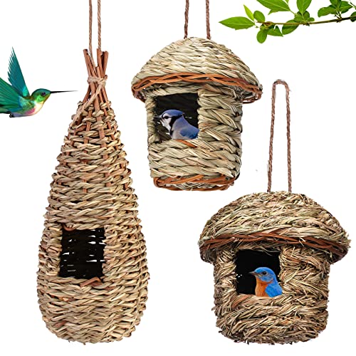 3 Pcs Vogelhäus Aufhängen, Gras Bird Nest Hängendes Vögel Haus, Wildvogelnest Den Außenbereich Gras Nisttasche Nistkästen Vögel Aufhängen Handgewebtes Vogelhäuser Für Kleine Wie Kolibris Robin Spatze 3 Pcs Vogelhäus Aufhängen, Gras Bird Nest Hängendes Vögel Haus, Wildvogelnest Den Außenbereich Gras Nisttasche Nistkästen Vögel Aufhängen Handgewebtes Vogelhäuser Für Kleine Wie Kolibris Robin Spatze von Nizirioo