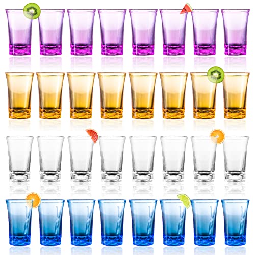 32 Stück Schnapsgläser - 3.5cl/35ml Shotgläser Set - Wiederverwendbare Shotgläser Schnapsgläser Plastik Schnapsbecher Mehrweg-schnapsgläser Partybecher Für Feiertagsparty Karneval Musikfestival von Nizirioo