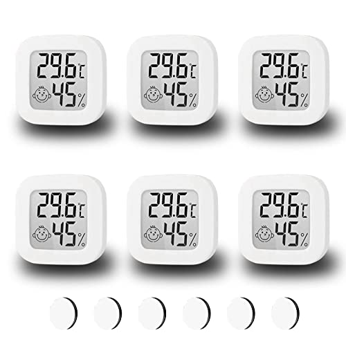 Digitales Thermo-Hygrometer, Thermometer Hygrometer Innen 6 Stück, Nizirioo Klein Temperatur und Luftfeuchtigkeitsmesser mit Display in ℉/℃, Digital Hochgenauer Temperatursensor für Innenraum Babyraum Digitales Thermo-Hygrometer, Thermometer Hygrometer Innen 6 Stück, Nizirioo Klein Temperatur und Luftfeuchtigkeitsmesser mit Display in ℉/℃, Digital Hochgenauer Temperatursensor für Innenraum Babyraum von Nizirioo