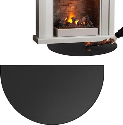 Funkenschutzplatte für Kaminofen Feuerfeste Unterlage: Nizirioo Feuerfeste Bodenschutzmatte für Kamine, 50 x 80CM Halbrund Funkenschutzplatte Herdbereich für Kamine im Herd, Heizungen von Nizirioo