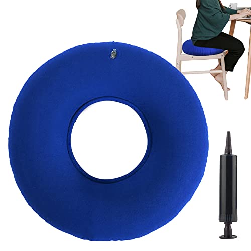 Hämorrhoiden Sitzkissen - Donut Kissen Sitzring - Stuhlkissen Orthopädisch Groß 38cm, Weicher Sitzring Pumpe, steißbeinkissen sitzring nach op Aufblasbares Bettwunden Steibbeinschmerzen Schwangere von Nizirioo