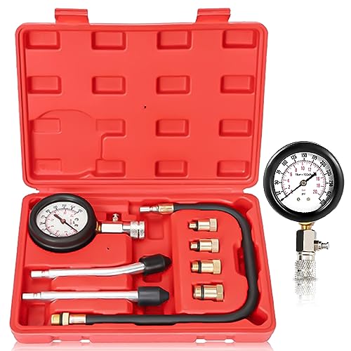 Kompression Tester Kit KFZ Kompressionstester: Manometer Tool Set mit 4 Adapter und Koffer, Kompressionsmesser Benzinmotor 0-20 bar oder 0-300 psi, Kompressionstester für KFZ LKW Auto Motorrad Kompression Tester Kit KFZ Kompressionstester: Manometer Tool Set mit 4 Adapter und Koffer, Kompressionsmesser Benzinmotor 0-20 bar oder 0-300 psi, Kompressionstester für KFZ LKW Auto Motorrad von Nizirioo