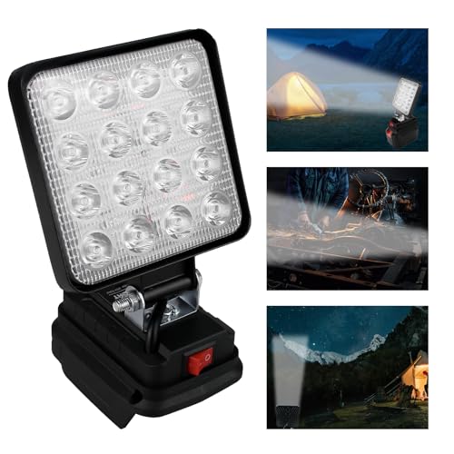 Led Strahler Außen Akku Lampe: Nizirioo Baustrahler Led Akku, Akku Lampe 18V mit 16 Lampenperlen, Tragbares Arbeitsleuchte Lampe für Baustellen Camping Werkstätten von Nizirioo